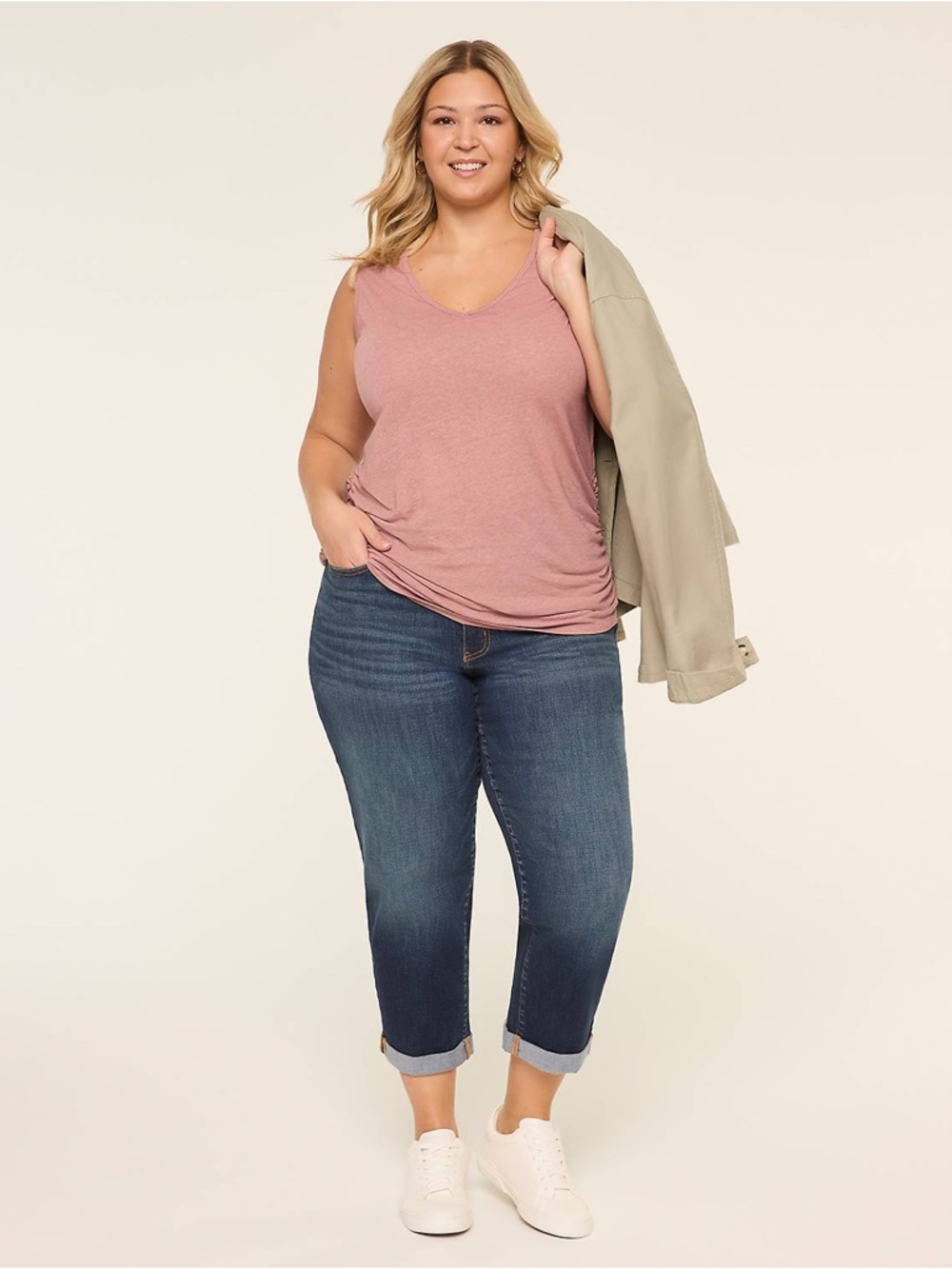 Lane Bryant Dark Blue Boyfriend Capri Jeans Size 24